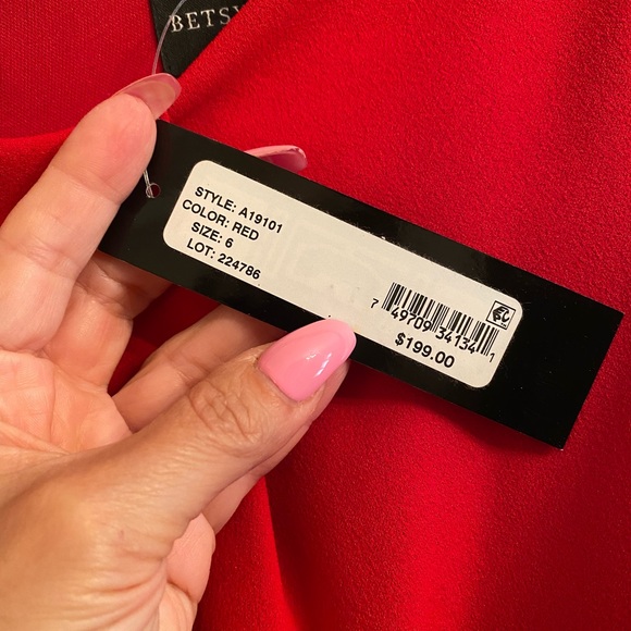 Betsy & Adam red dress size 6 NWT - Picture 4 of 9